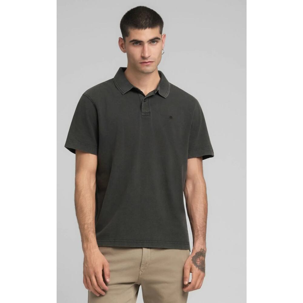 American Eagle Men's Polo Shirt Super Soft Gray Short Sleeve Cotton Size Medium